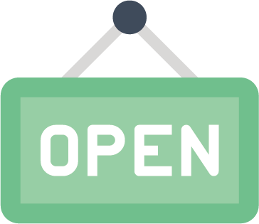 Open business sign icon