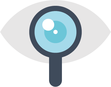 Magnifying glass with eye icon