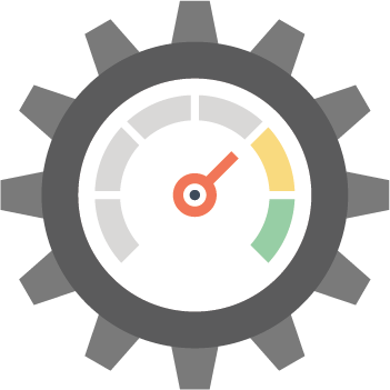 Gear with speedometer icon